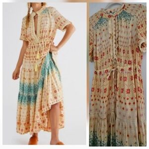 Free People Rare Feeling Yellow Floral Maxi Dress